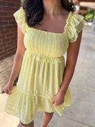 It's Your Turn Lemon Yellow Smocked Dress - A'Bekah's Boutique