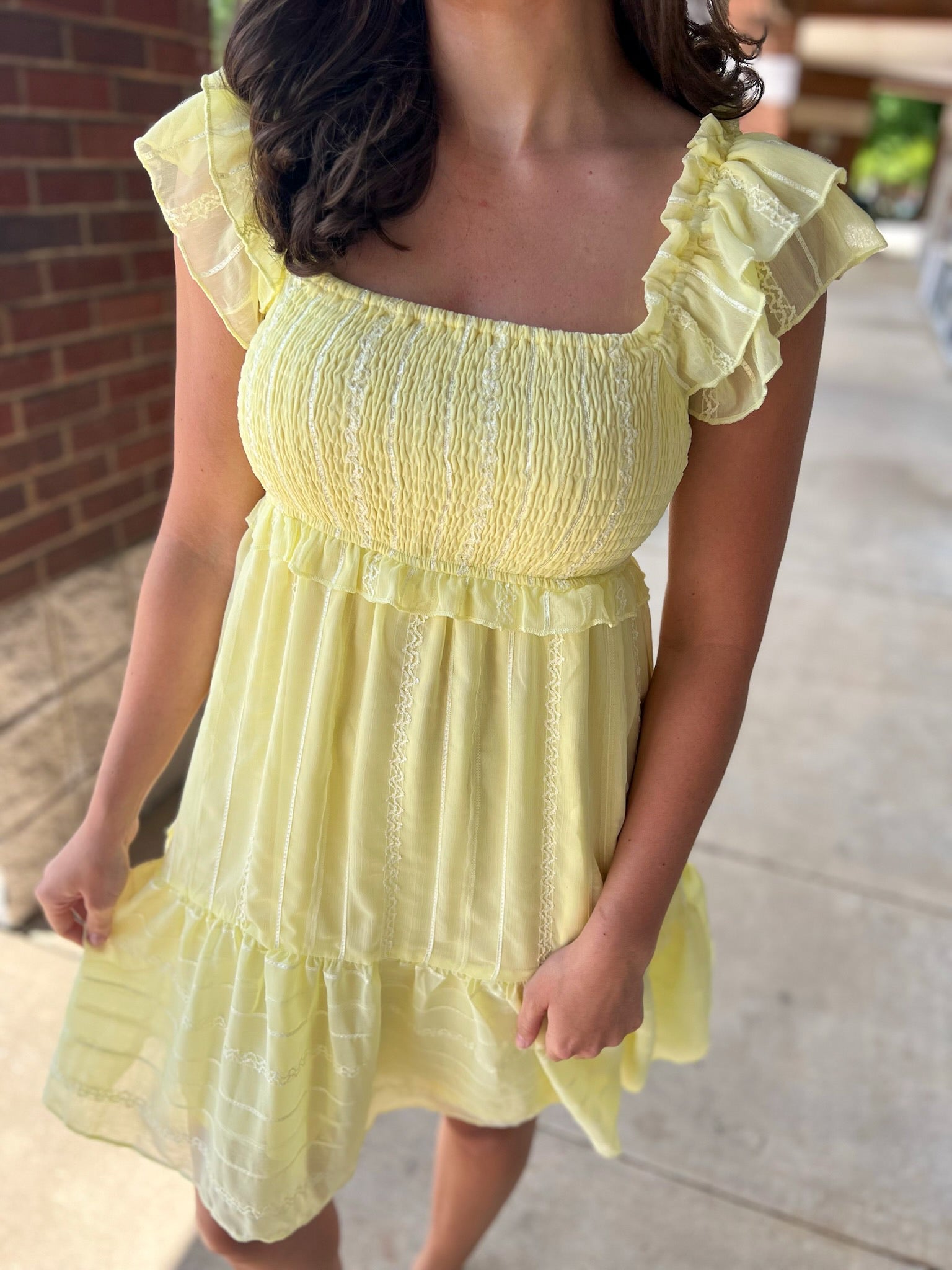 It's Your Turn Lemon Yellow Smocked Dress - A'Bekah's Boutique