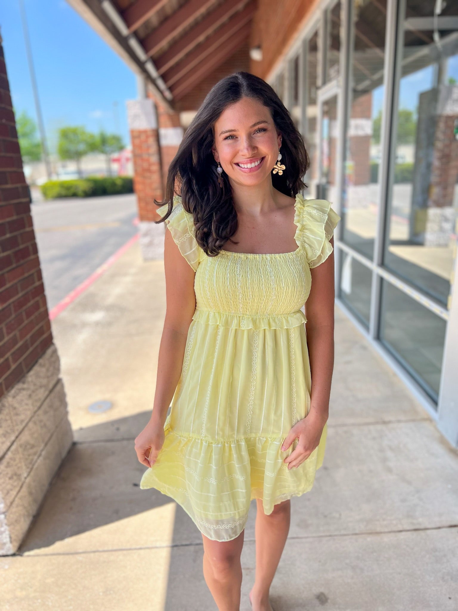 It's Your Turn Lemon Yellow Smocked Dress - A'Bekah's Boutique