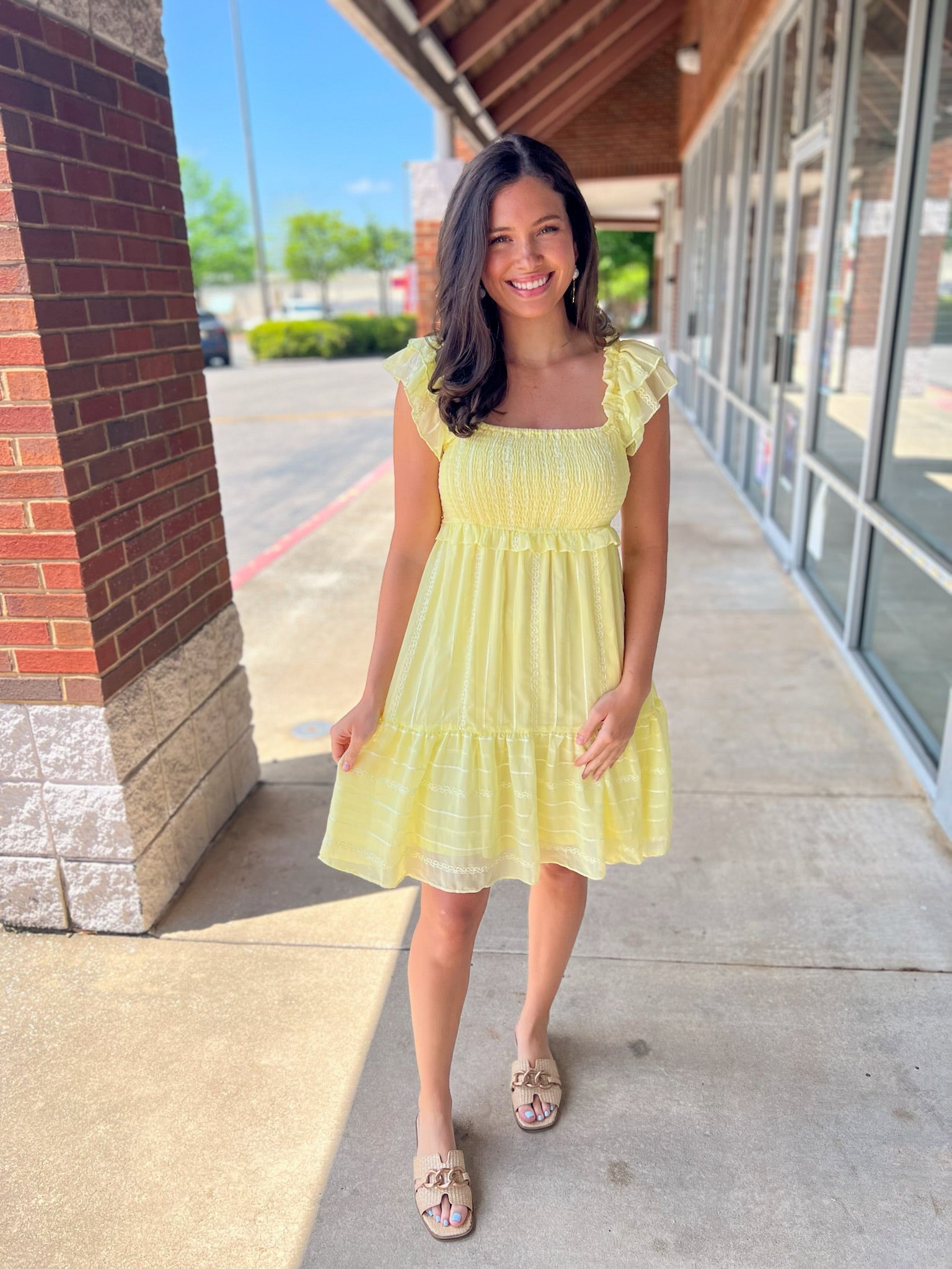 It's Your Turn Lemon Yellow Smocked Dress - A'Bekah's Boutique