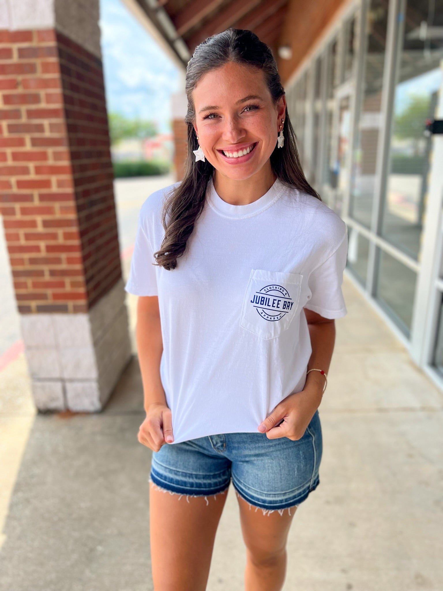 Jubilee Bay White American Flag T-Shirt - A'Bekah's Boutique