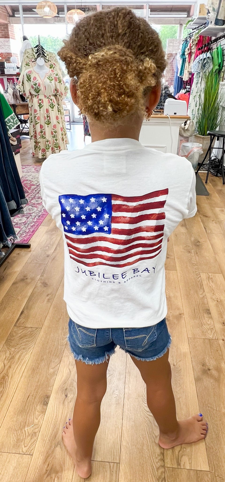 Jubilee Bay Youth White American Flag T-Shirt - A'Bekah's Boutique
