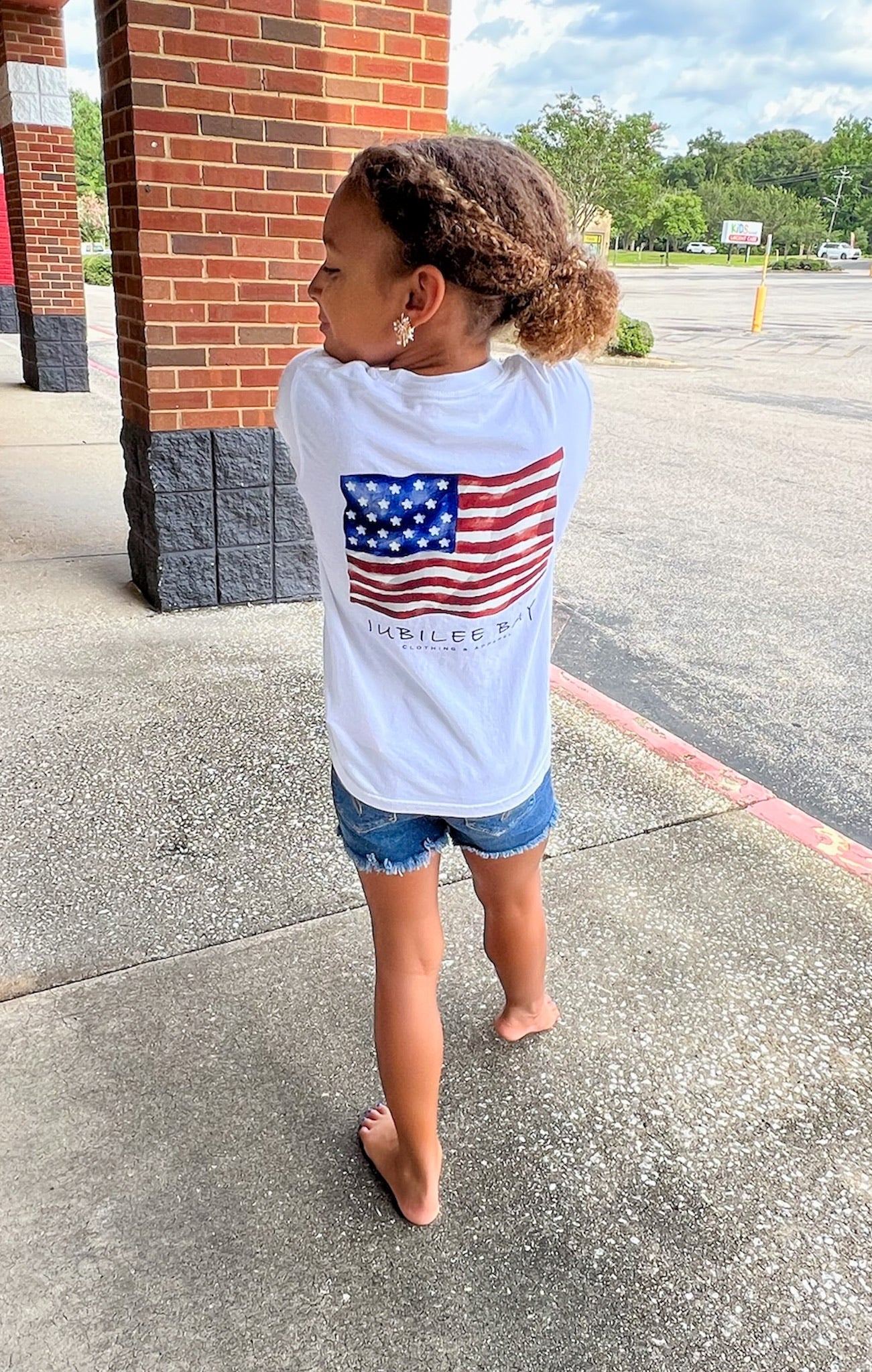 Jubilee Bay Youth White American Flag T-Shirt - A'Bekah's Boutique