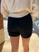 Judy Blue Black High Waisted Trouser Shorts 4.5" Inseam (C) - A'Bekah's Boutique