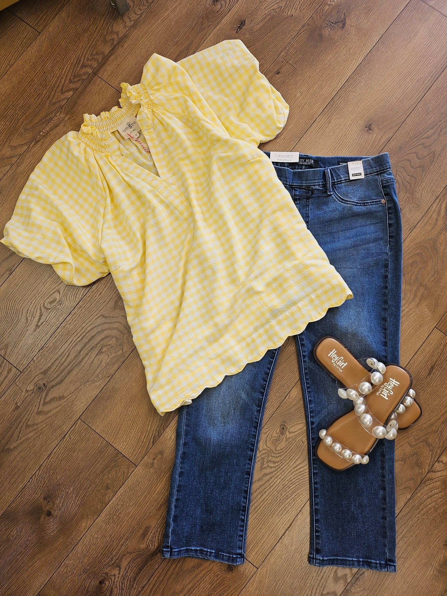 Judy Blue Cool Denim High Waist Pull On Cropped Jeans (C) - A'Bekah's Boutique