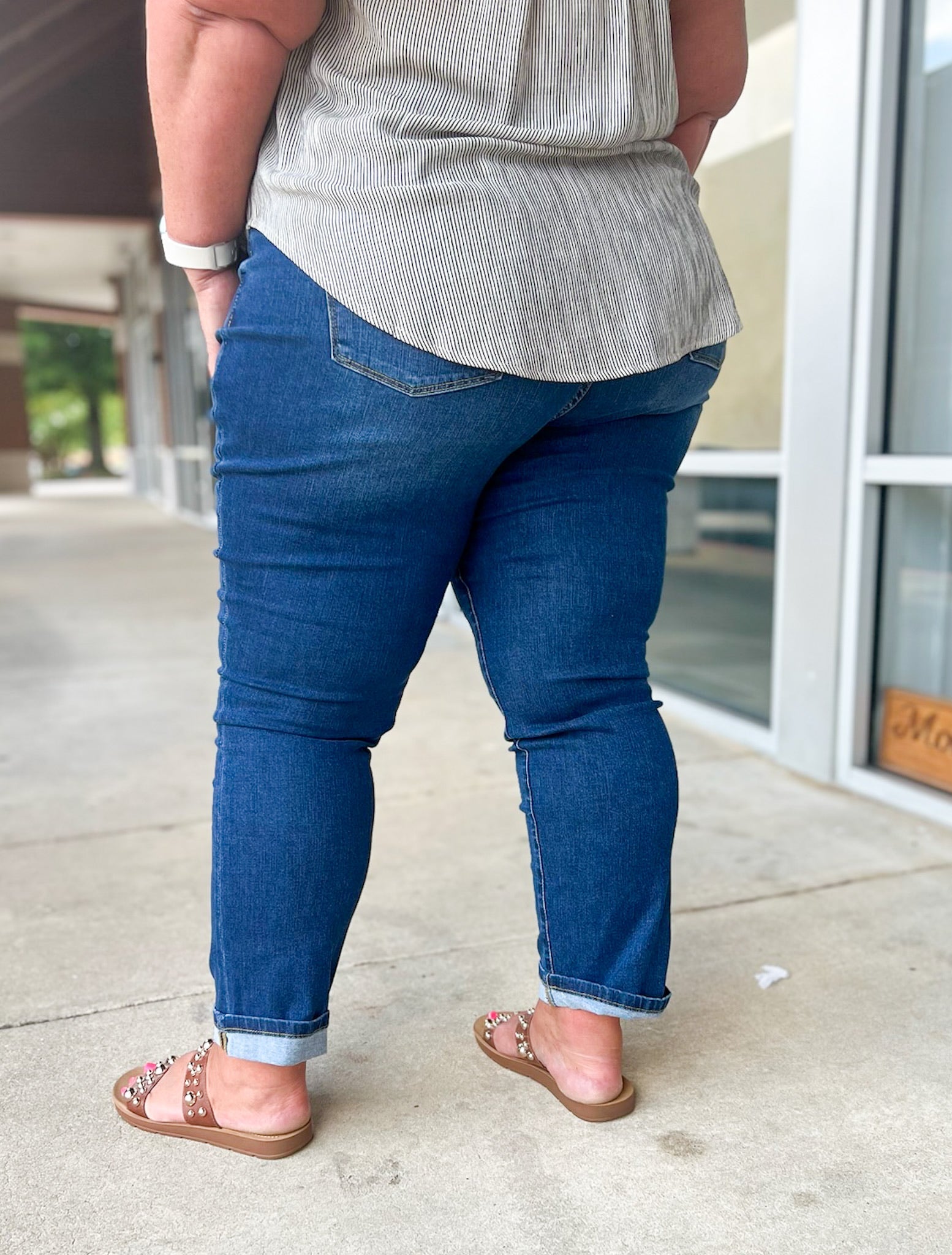 Judy Blue Curvy HW Cool Denim Boyfriend Jeans (C) - A'Bekah's Boutique