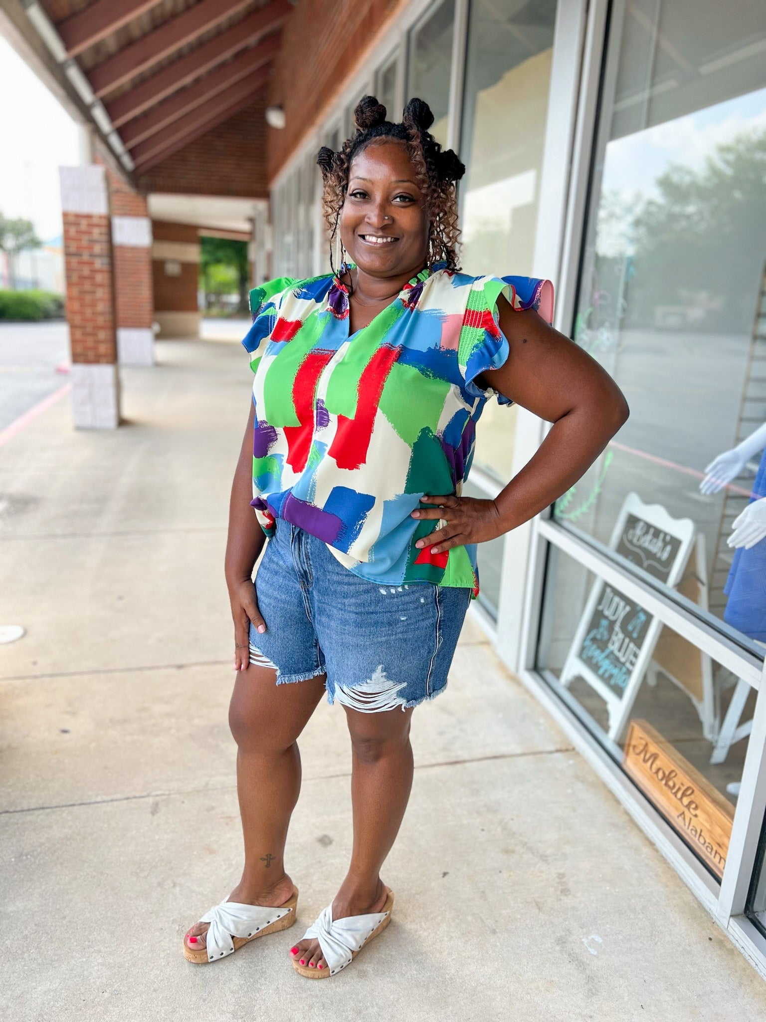 Judy Blue Curvy HW Rigid Magic Destroyed and Frayed Denim Shorts - A'Bekah's Boutique