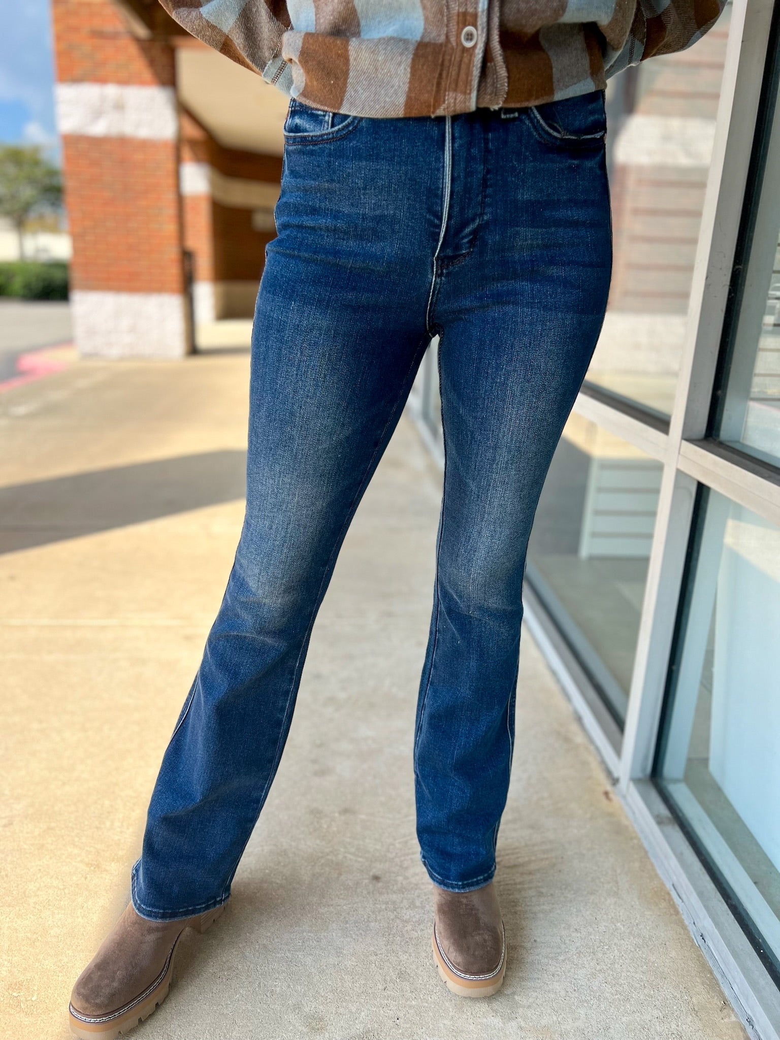 Judy Blue Dark Denim HW Bootcut Jeans Tummy Control LONG(R) - A'Bekah's Boutique
