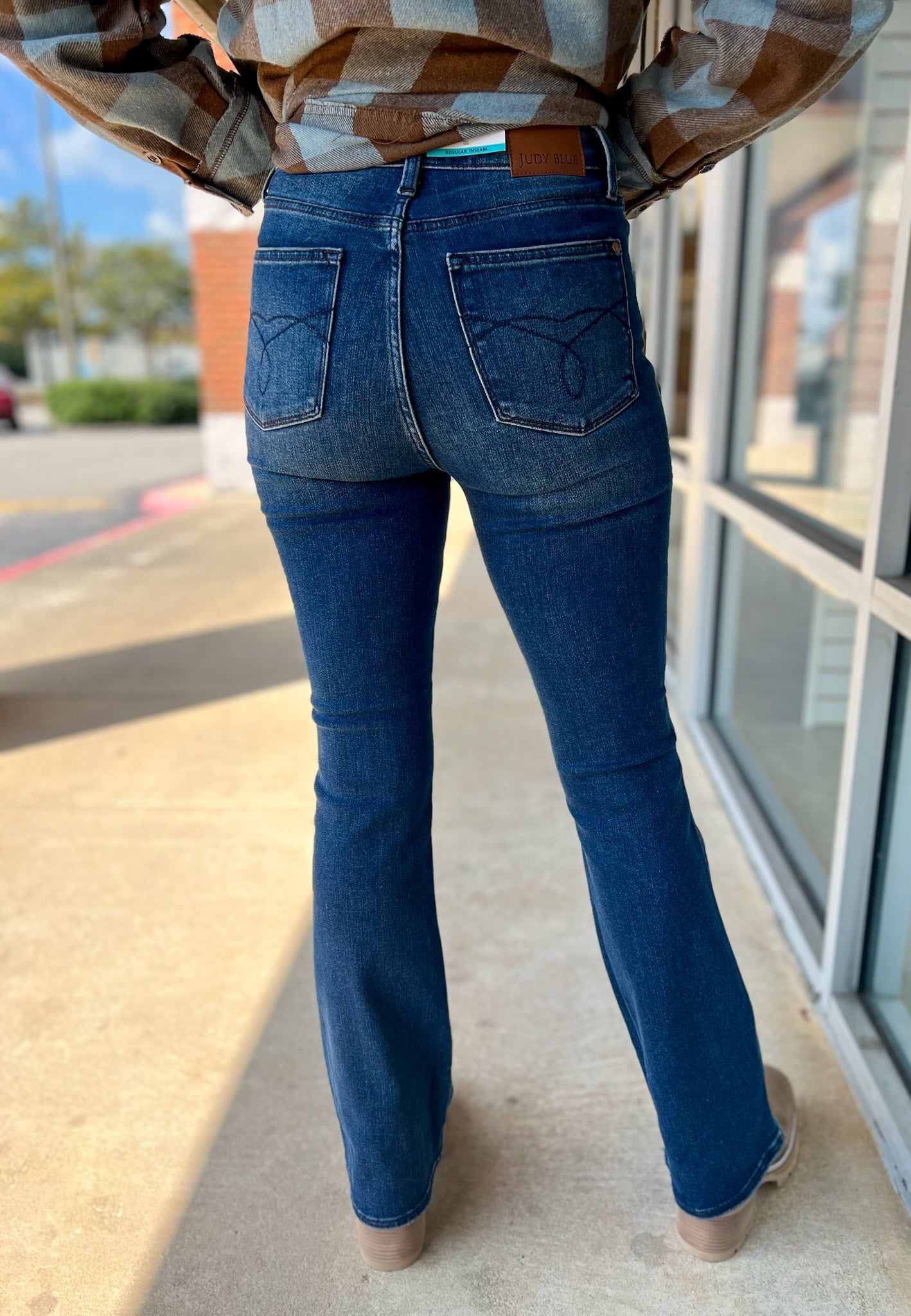 Judy Blue Dark Denim HW Bootcut Jeans Tummy Control LONG(R) - A'Bekah's Boutique