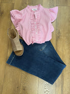 Judy Blue Dark High Waisted Petite Trouser Flare Jeans 30" Inseam (R) - A'Bekah's Boutique