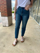 Judy Blue Dark HW Slim Jeans with Tummy Control - A'Bekah's Boutique