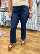 Judy Blue Dark Rustic Indigo Amy Kick Flare Jeans 26.5" Inseam - A'Bekah's Boutique