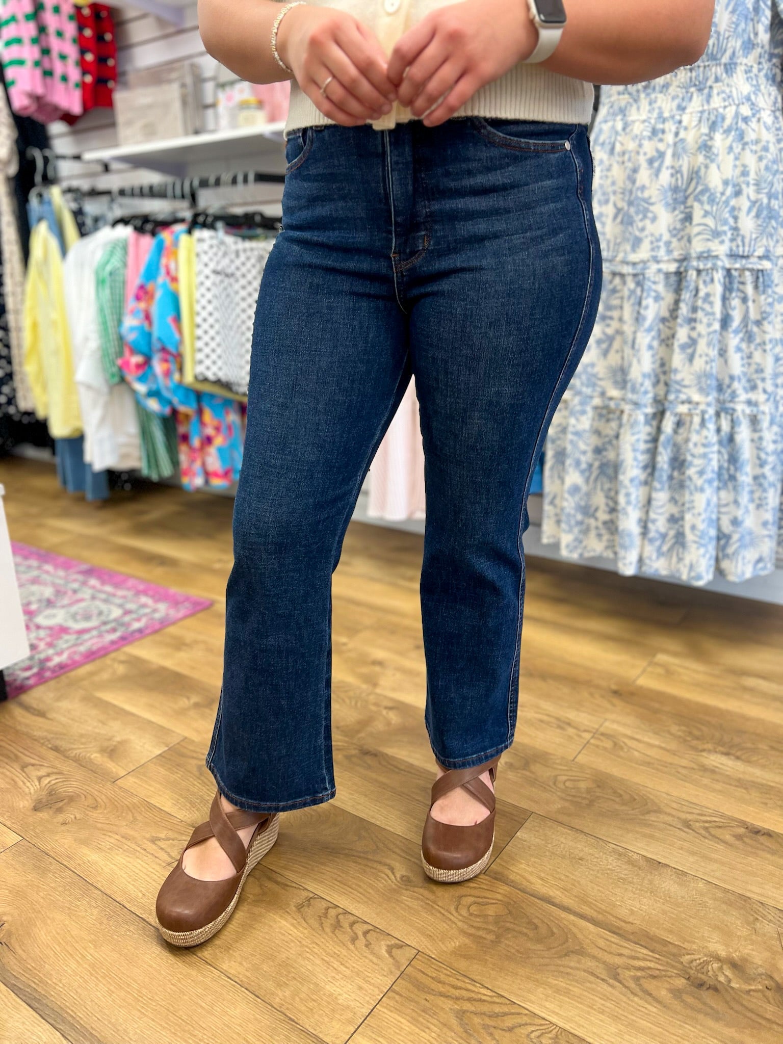 Judy Blue Dark Rustic Indigo Amy Kick Flare Jeans 26.5" Inseam - A'Bekah's Boutique