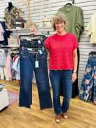 Judy Blue Dark Wash Mid Rise Bootcut Jeans 32" Inseam - A'Bekah's Boutique