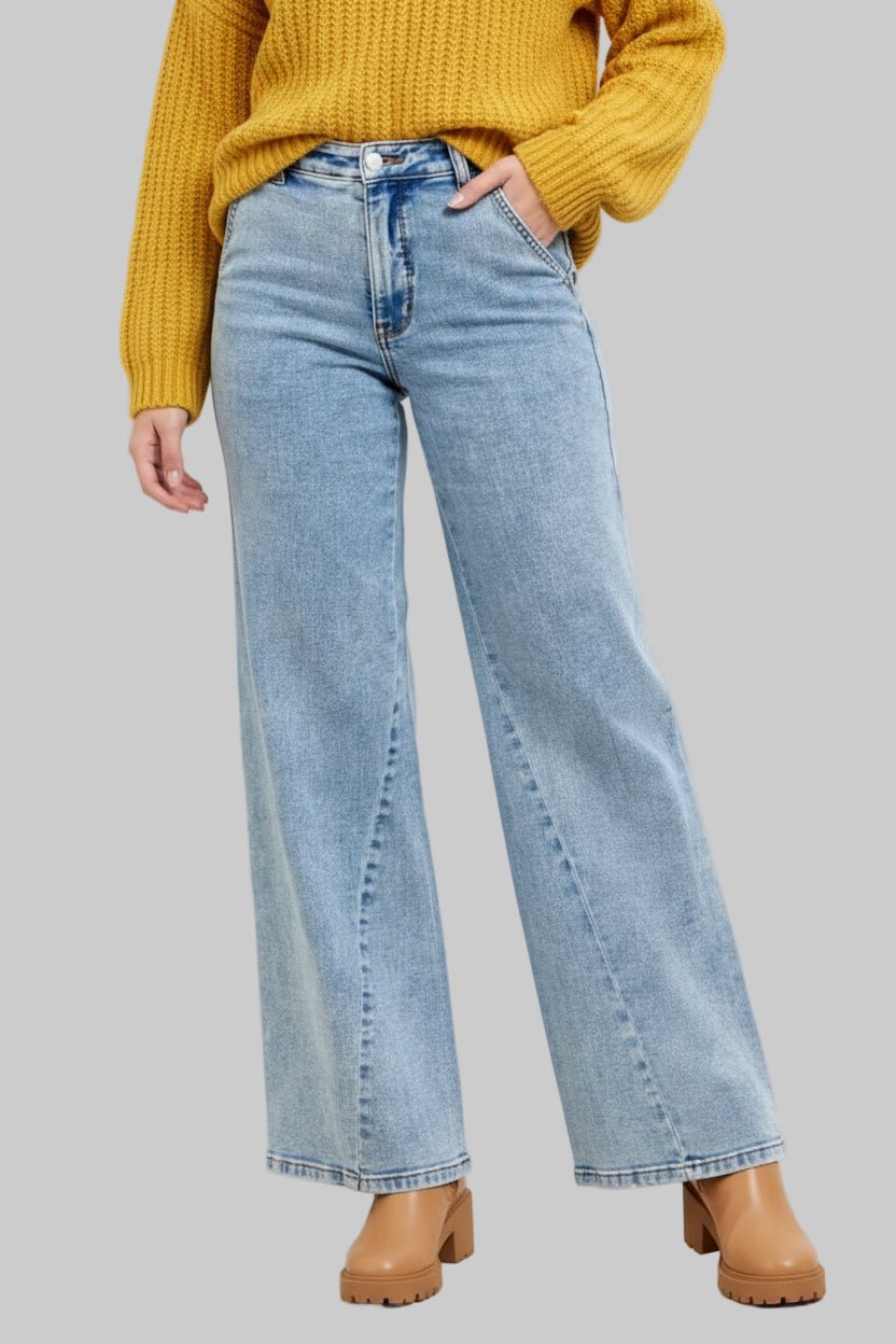 Judy Blue High Waist Stone Wash Retro Fit Jeans with 33" Inseam - A'Bekah's Boutique