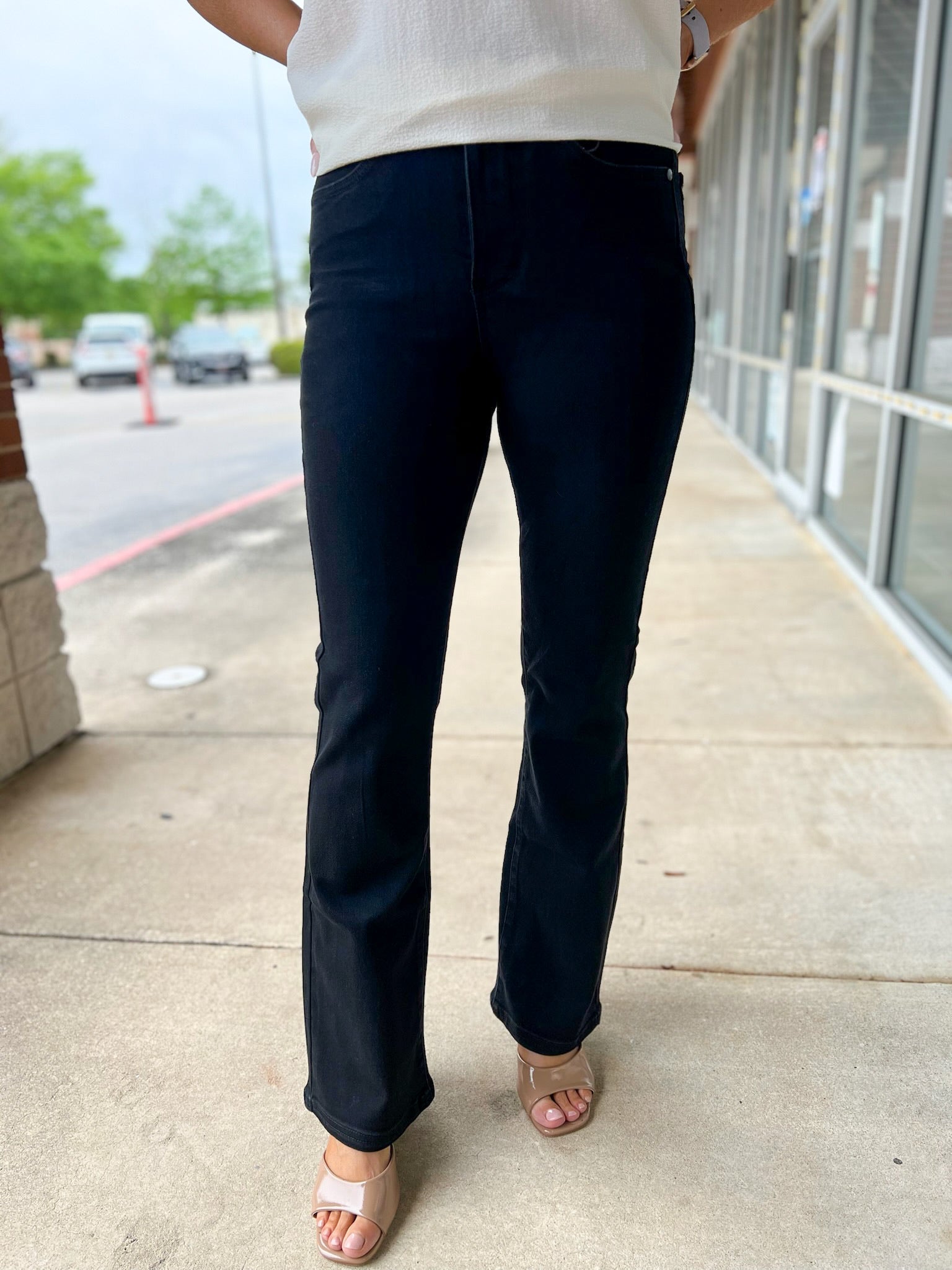 Judy Blue High Waisted Black Bootcut Jeans with Tummy Control 31" Inseam - A'Bekah's Boutique