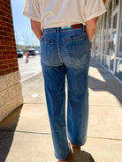 Judy Blue High Waisted Column Trouser Jeans Regular 32" Inseam - A'Bekah's Boutique