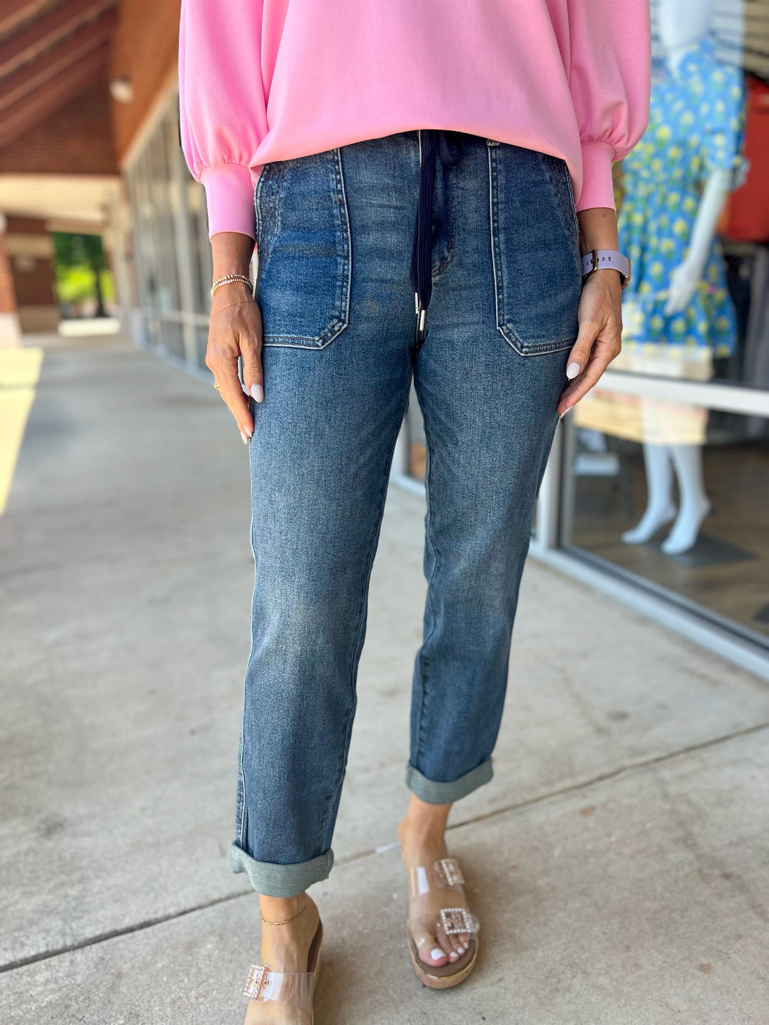 Judy Blue High Waisted Dark Vintage Wash Joggers - A'Bekah's Boutique