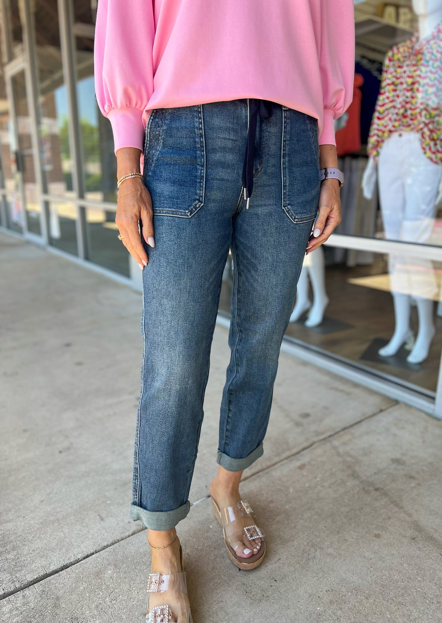 Judy Blue High Waisted Dark Vintage Wash Joggers - A'Bekah's Boutique