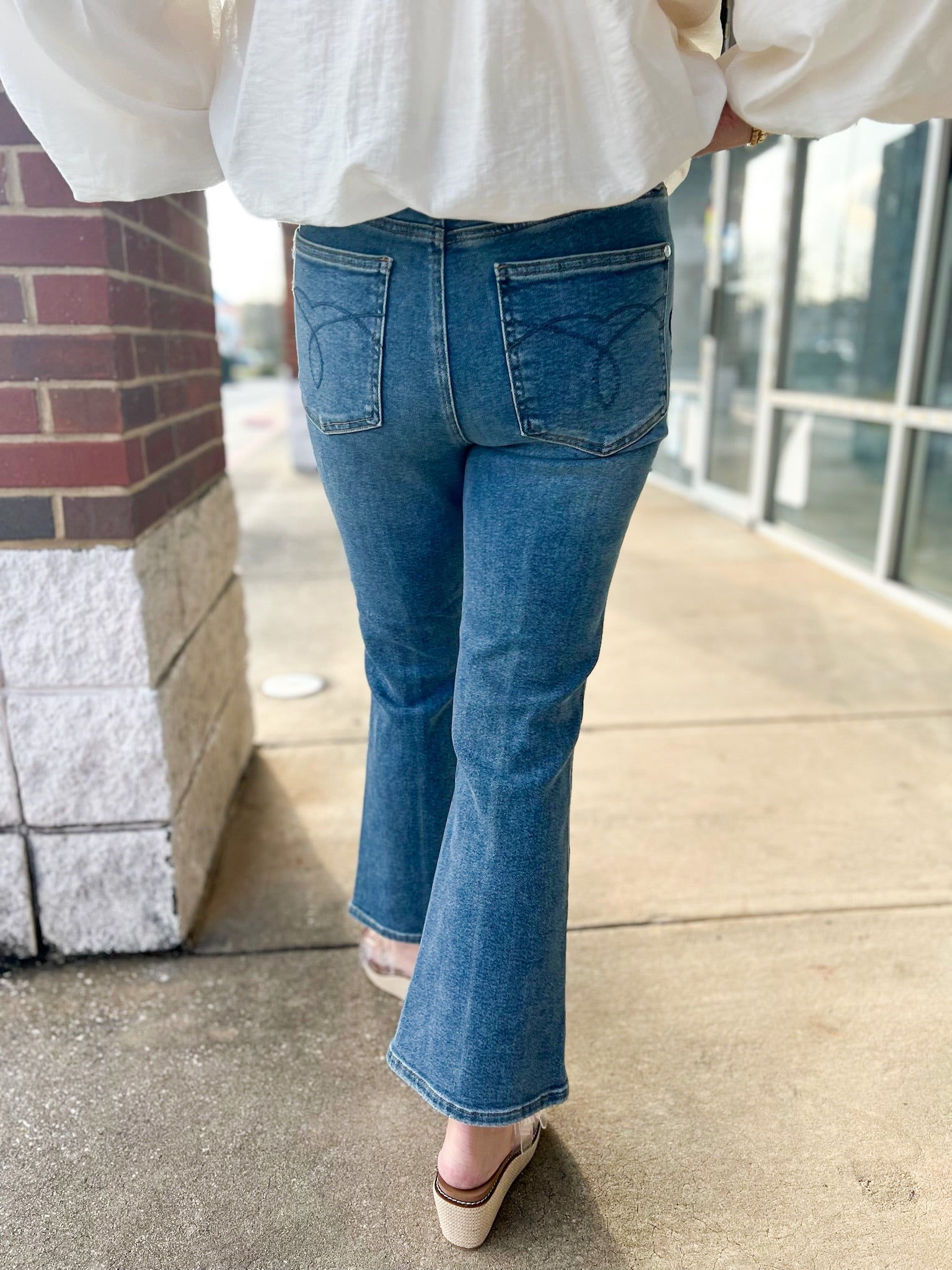 Judy Blue High Waisted Kick Flare Jeans with Tummy Control 26.5" Inseam - A'Bekah's Boutique