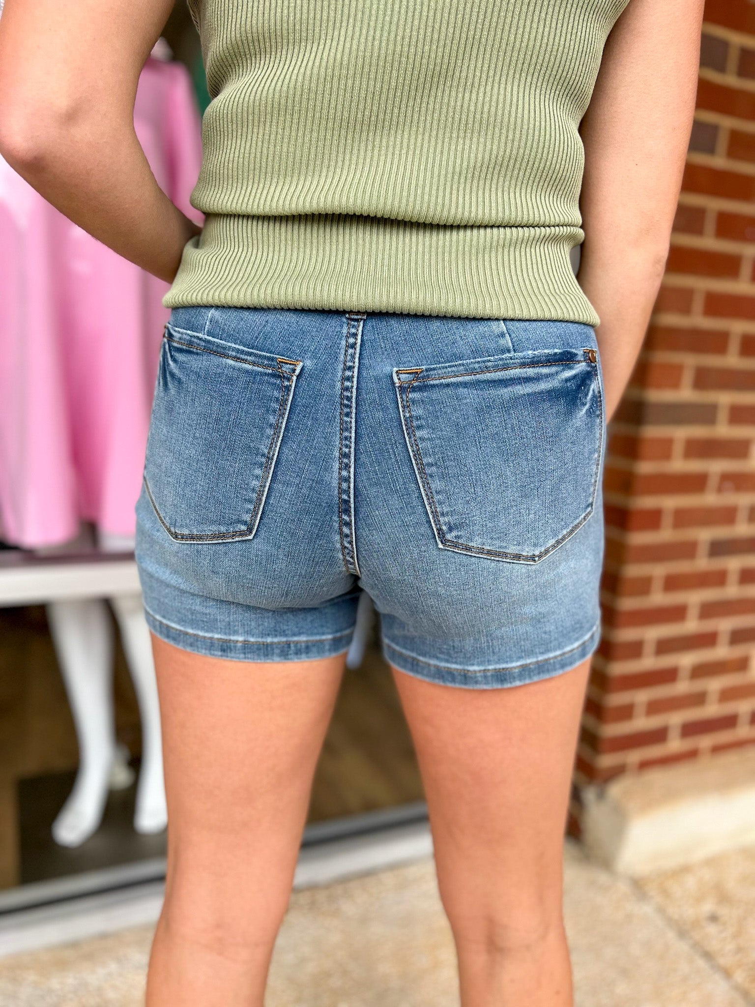 Judy Blue High Waisted Tummy Control Cool Denim Shorts - A'Bekah's Boutique