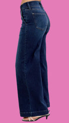 Judy Blue High Waisted Wide Leg Trouser Jeans Short Inseam - A'Bekah's Boutique