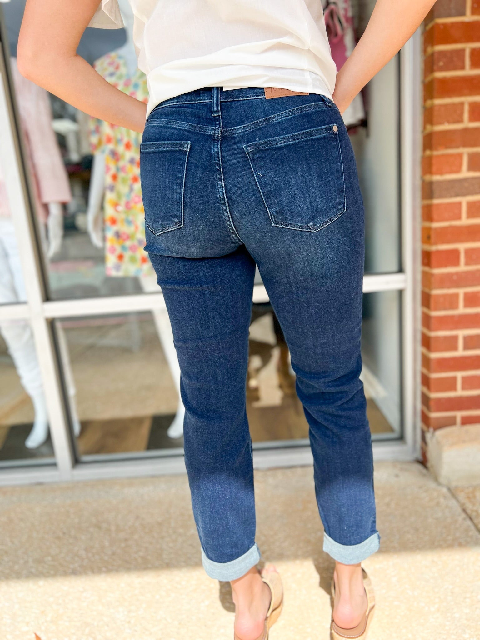 Judy Blue HW Dark Wash Boyfriend Jeans - A'Bekah's Boutique