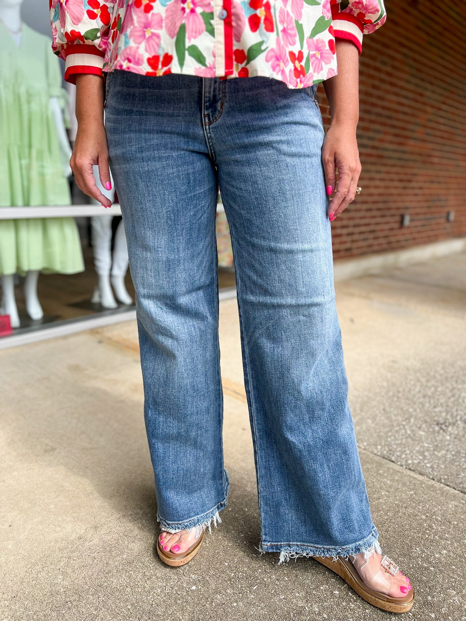 Judy Blue HW Retro Wide Fit Trouser Jeans - A'Bekah's Boutique