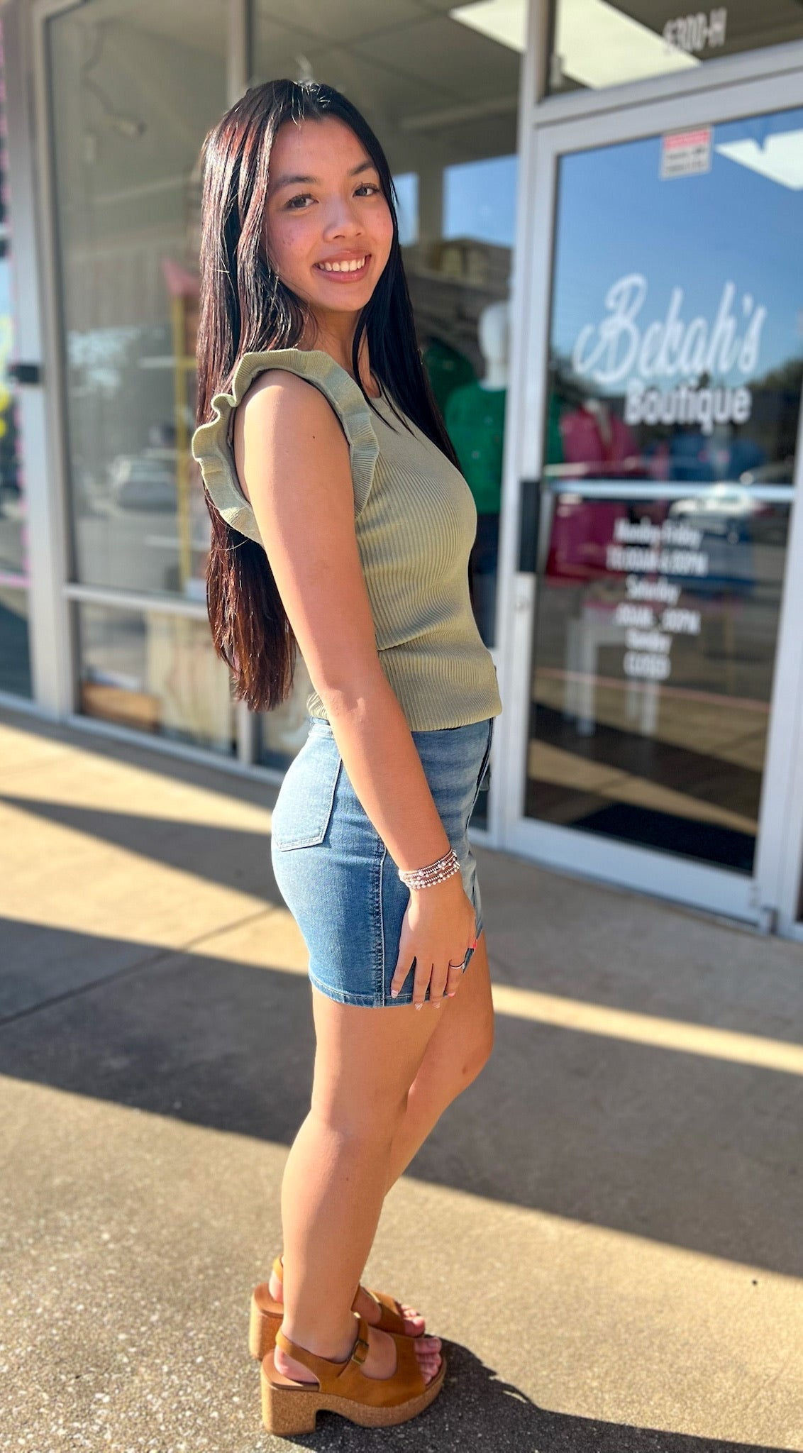 Judy Blue HW Tummy Control Denim Skirt - A'Bekah's Boutique