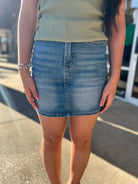 Judy Blue HW Tummy Control Denim Skirt - A'Bekah's Boutique