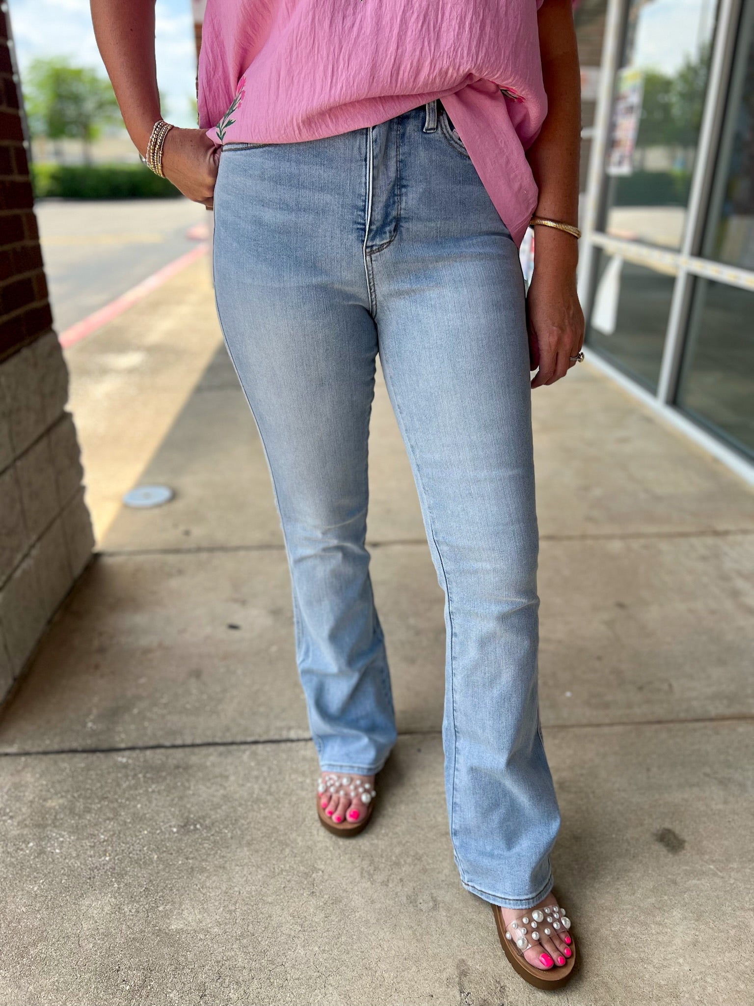 Judy Blue Light Wash High Waisted Bootcut Jeans 34" Inseam - A'Bekah's Boutique