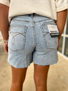 Judy Blue Light Wash Rigid Magic Denim Dad Shorts 6" Inseam - A'Bekah's Boutique