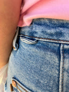 Judy Blue Mid Rise Ankle Wide Leg Jeans with Bandana Loop 27.5" Inseam - A'Bekah's Boutique