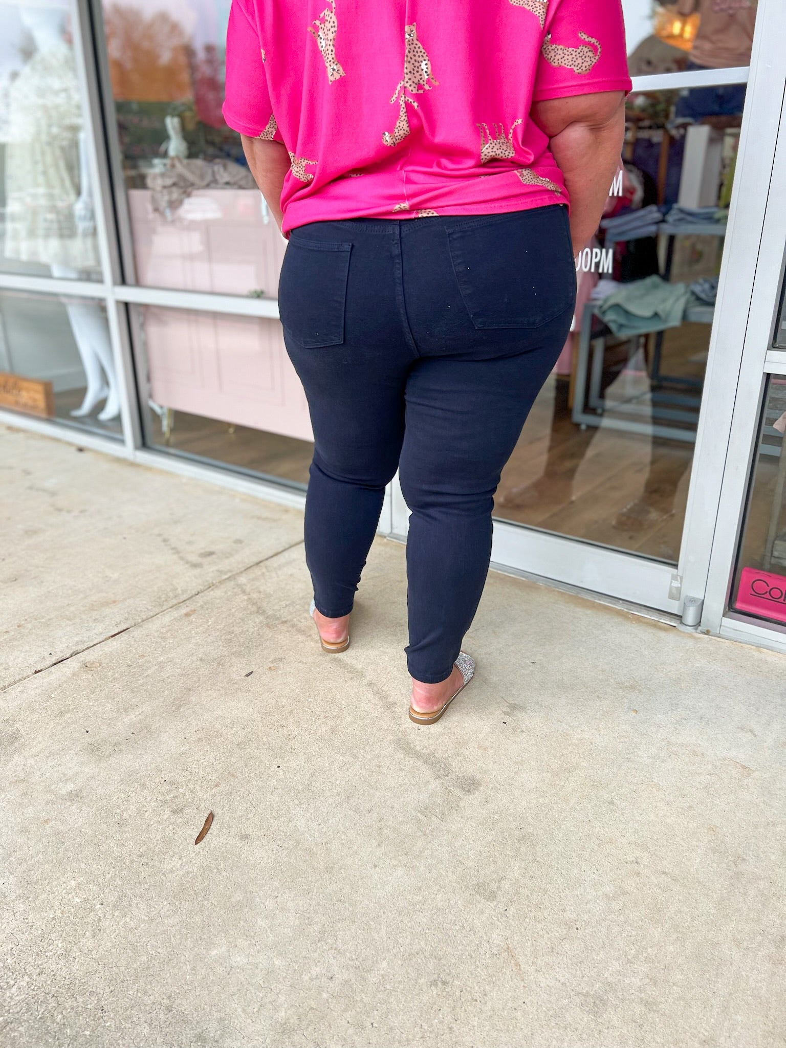 Judy Blue Navy High Waist Skinny Jeans with Tummy Control (C) - A'Bekah's Boutique