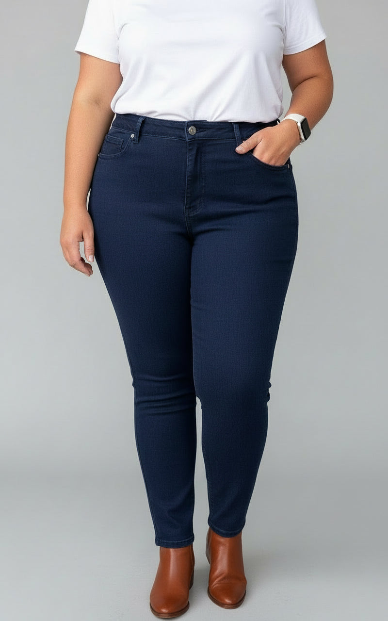 Judy Blue Navy High Waist Skinny Jeans with Tummy Control (C) - A'Bekah's Boutique
