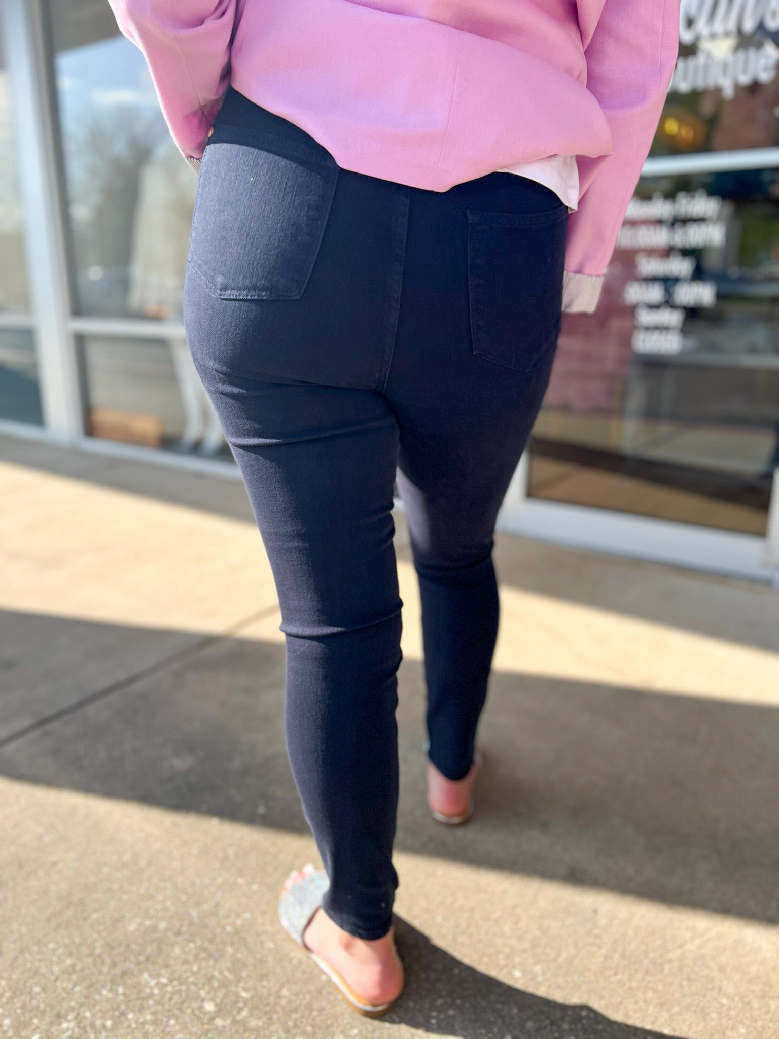 Judy Blue Navy High Waist Skinny Jeans with Tummy Control (R) - A'Bekah's Boutique