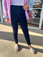 Judy Blue Navy High Waist Skinny Jeans with Tummy Control (R) - A'Bekah's Boutique