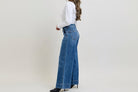 Judy Blue PETITE Mid Rise Trouser Wide Leg Jeans - A'Bekah's Boutique