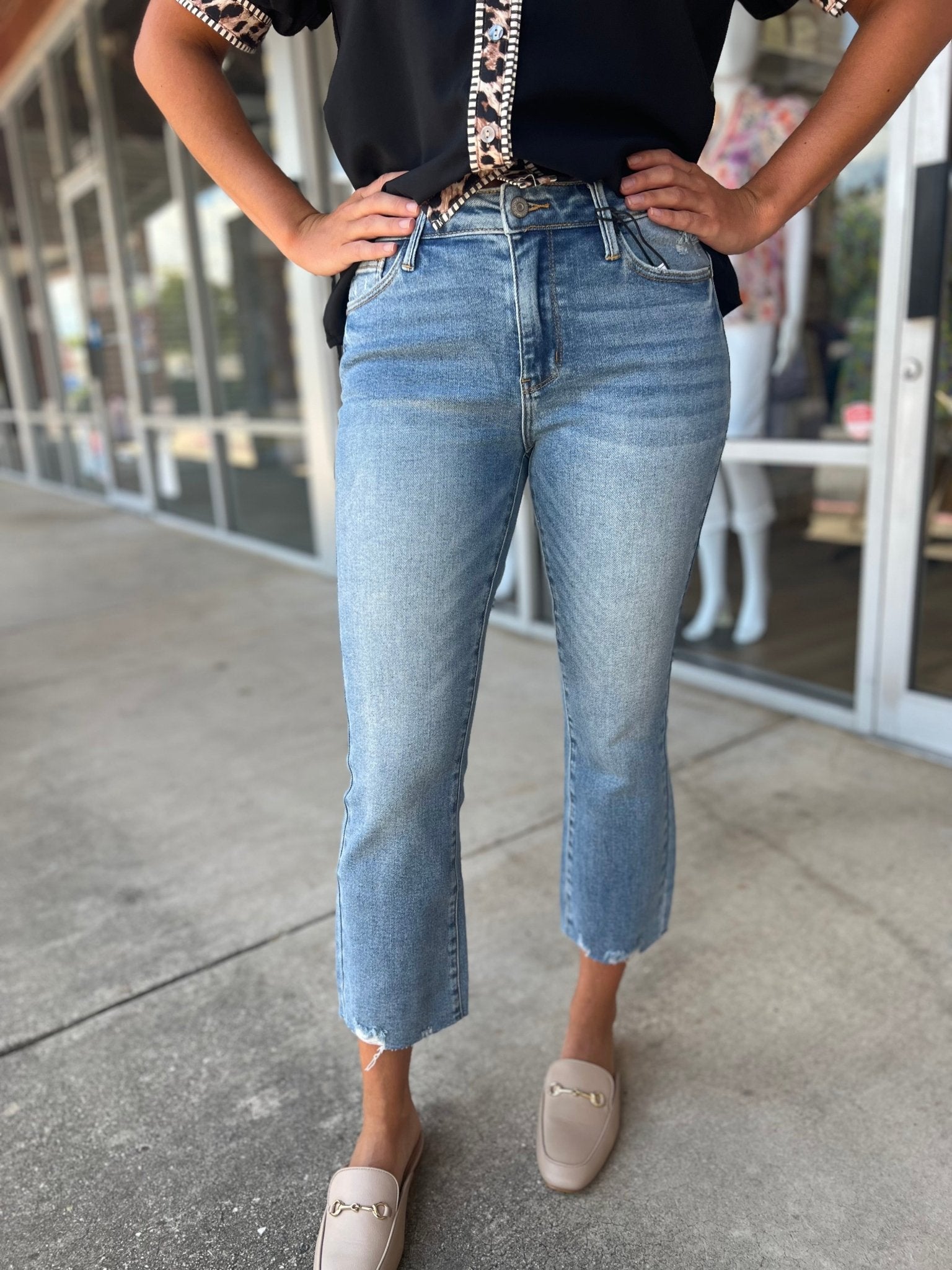 Judy Blue Vintage Wash Kick Flare Jeans 26" Inseam - A'Bekah's Boutique