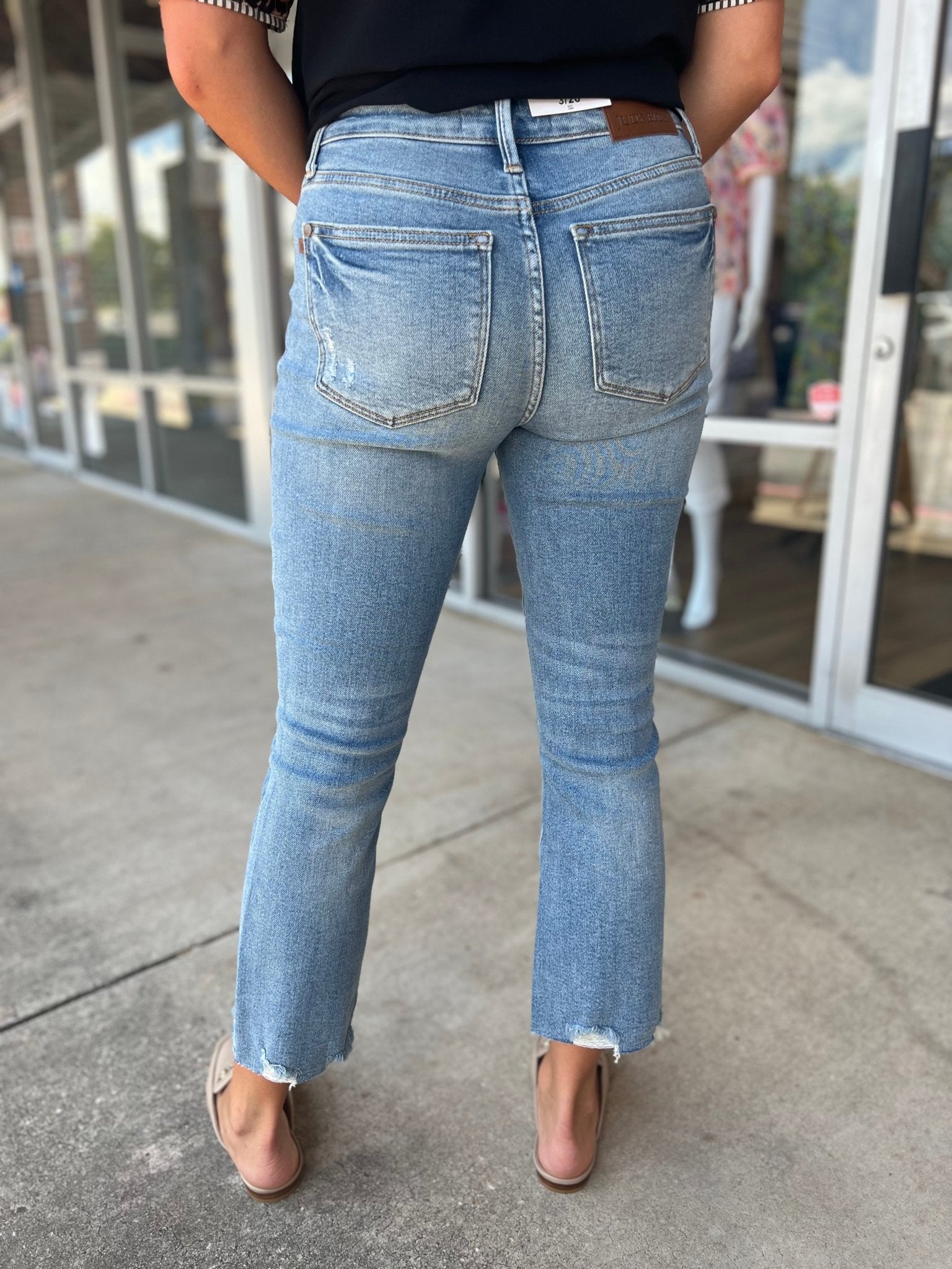 Judy Blue Vintage Wash Kick Flare Jeans 26" Inseam - A'Bekah's Boutique