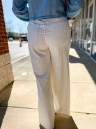 Judy Blue White High Waisted Featherweight Wide Leg Palazzo Jeans 31" Inseam - A'Bekah's Boutique
