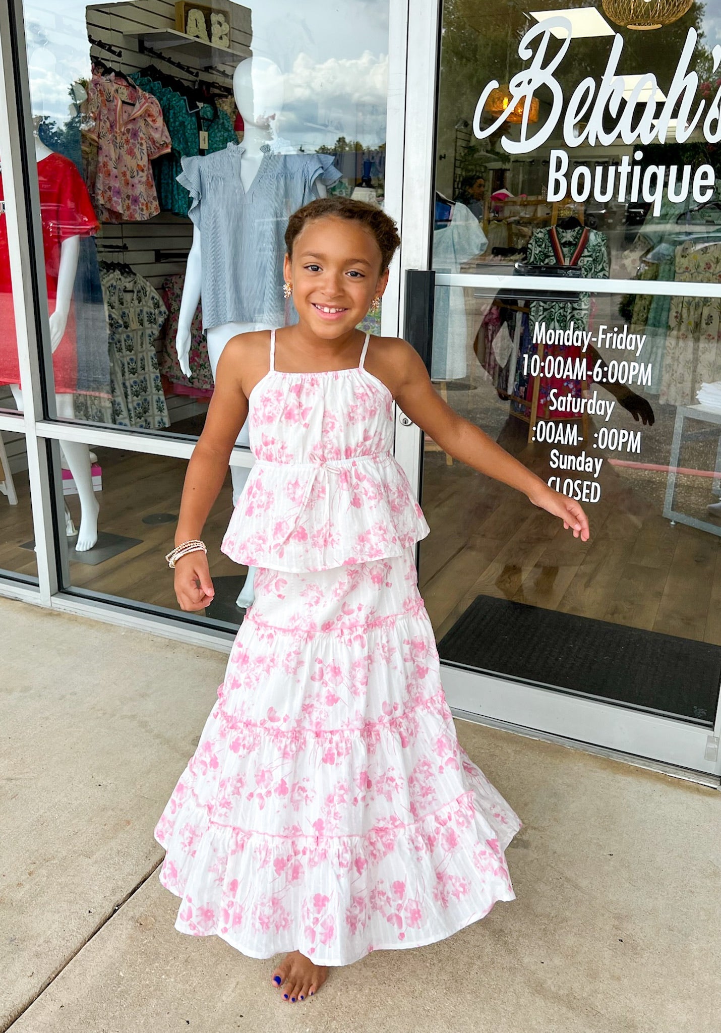 Just Imagine Girls Pink Floral Maxi Skirt - A'Bekah's Boutique