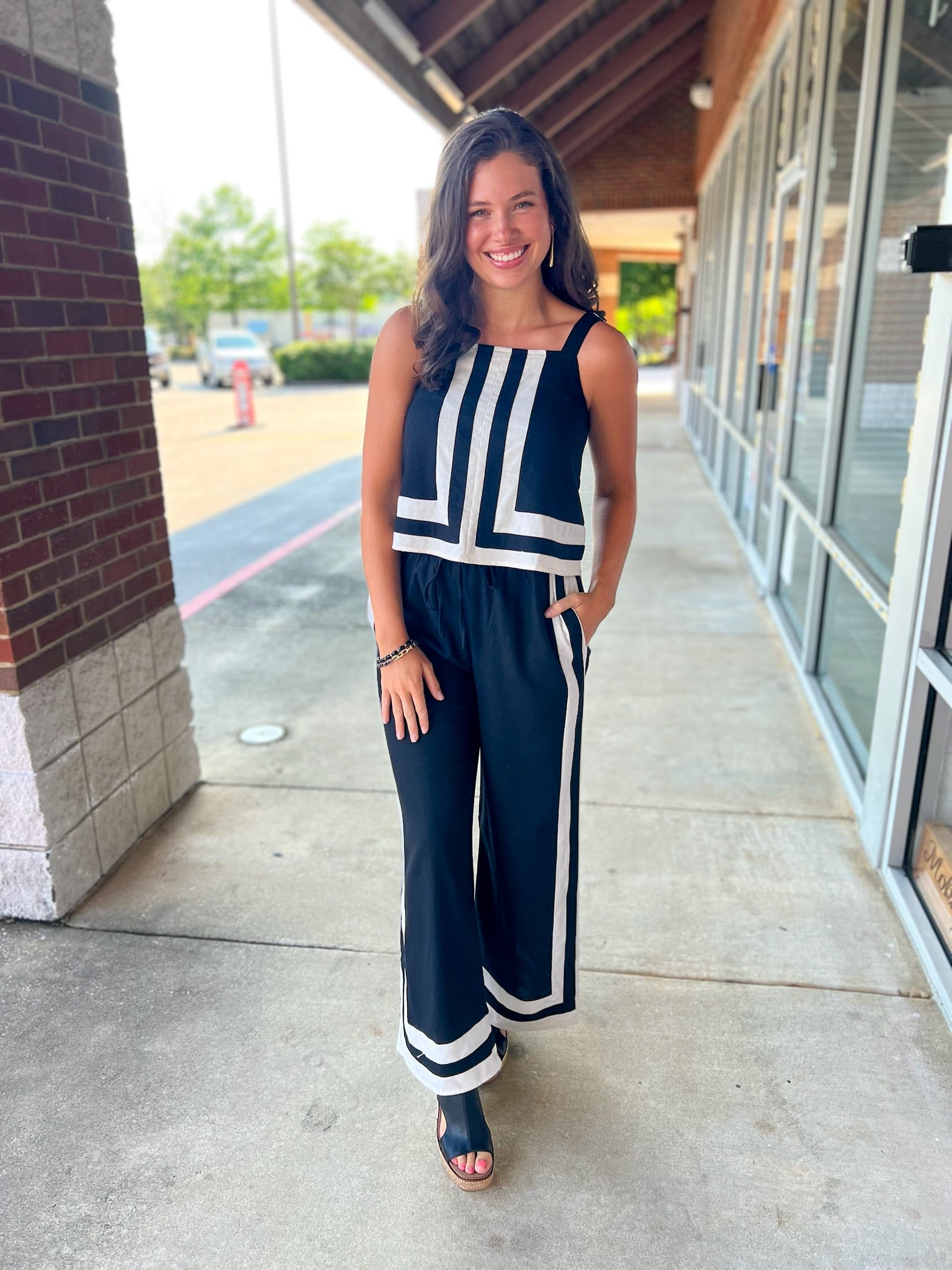 Just Too Good Black and Cream Long Set - A'Bekah's Boutique