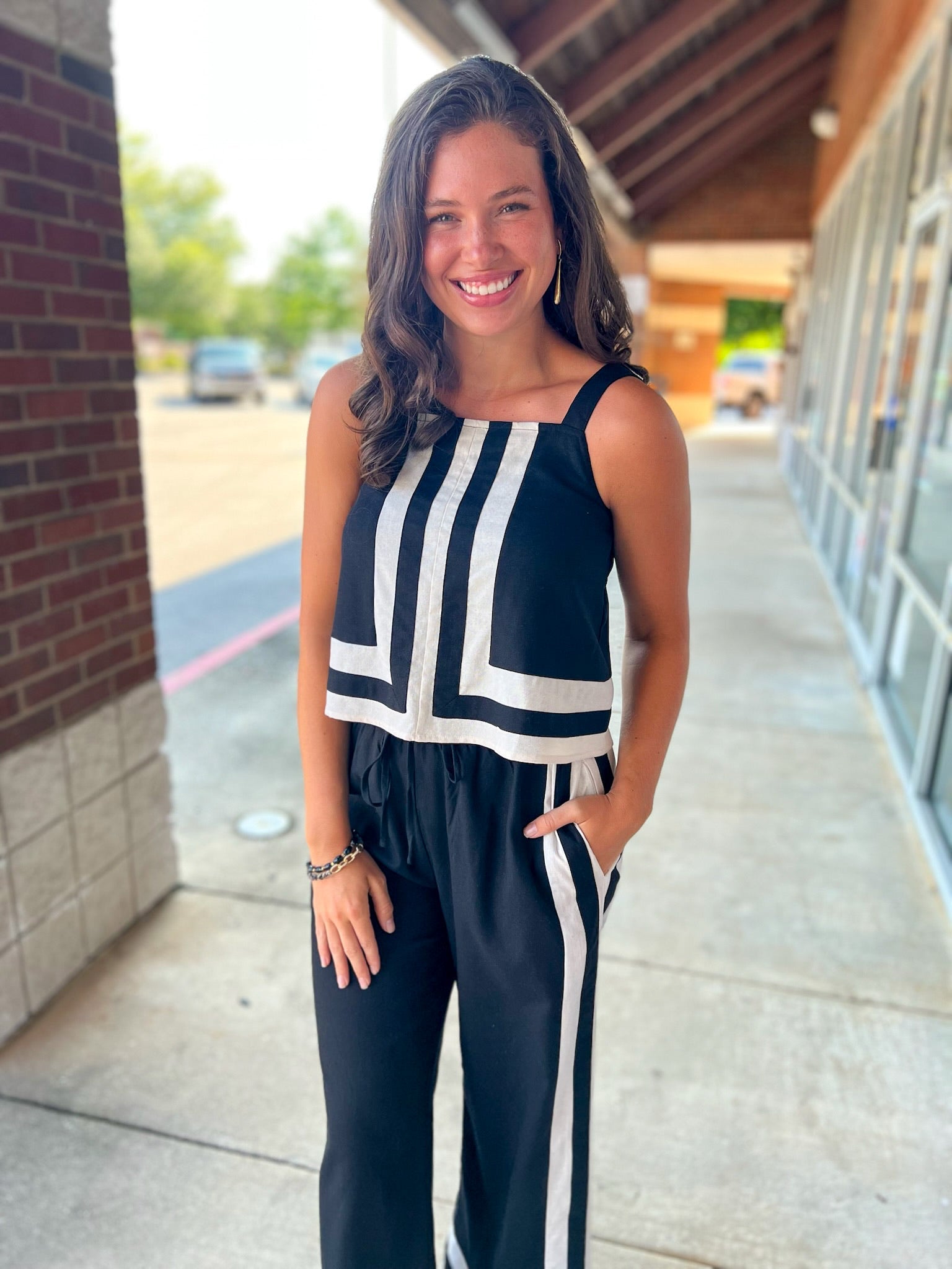 Just Too Good Black and Cream Long Set - A'Bekah's Boutique