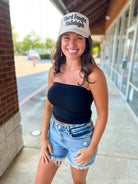Just You Wait Black Tube Top with Built In Bra - A'Bekah's Boutique