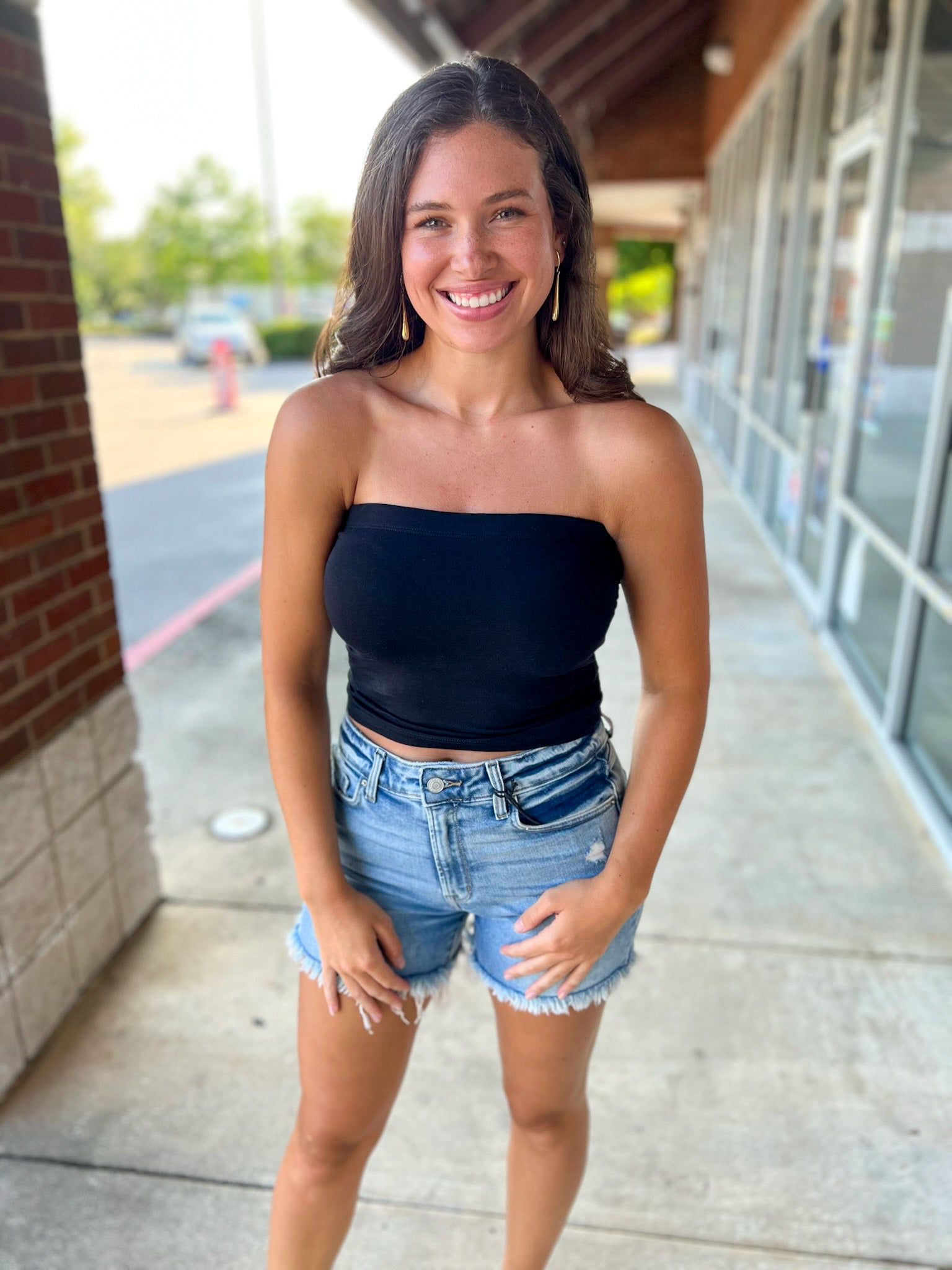 Just You Wait Black Tube Top with Built In Bra - A'Bekah's Boutique