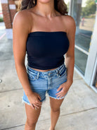 Just You Wait Black Tube Top with Built In Bra - A'Bekah's Boutique