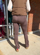 Keep Moving Cocoa High Waisted Buttery Soft Flare Leggings - A'Bekah's Boutique