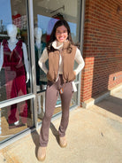 Keep Moving Cocoa High Waisted Buttery Soft Flare Leggings - A'Bekah's Boutique