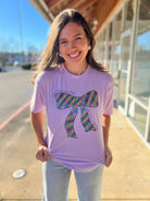 Laissez Bow Crew Neck T-Shirt Light Purple/Multi - Asst. - A'Bekah's Boutique